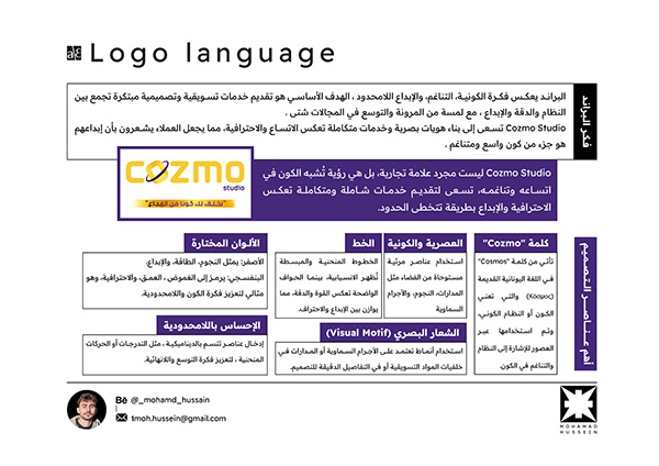 COZMO Studio logo system presentation by Mohamad Hussein